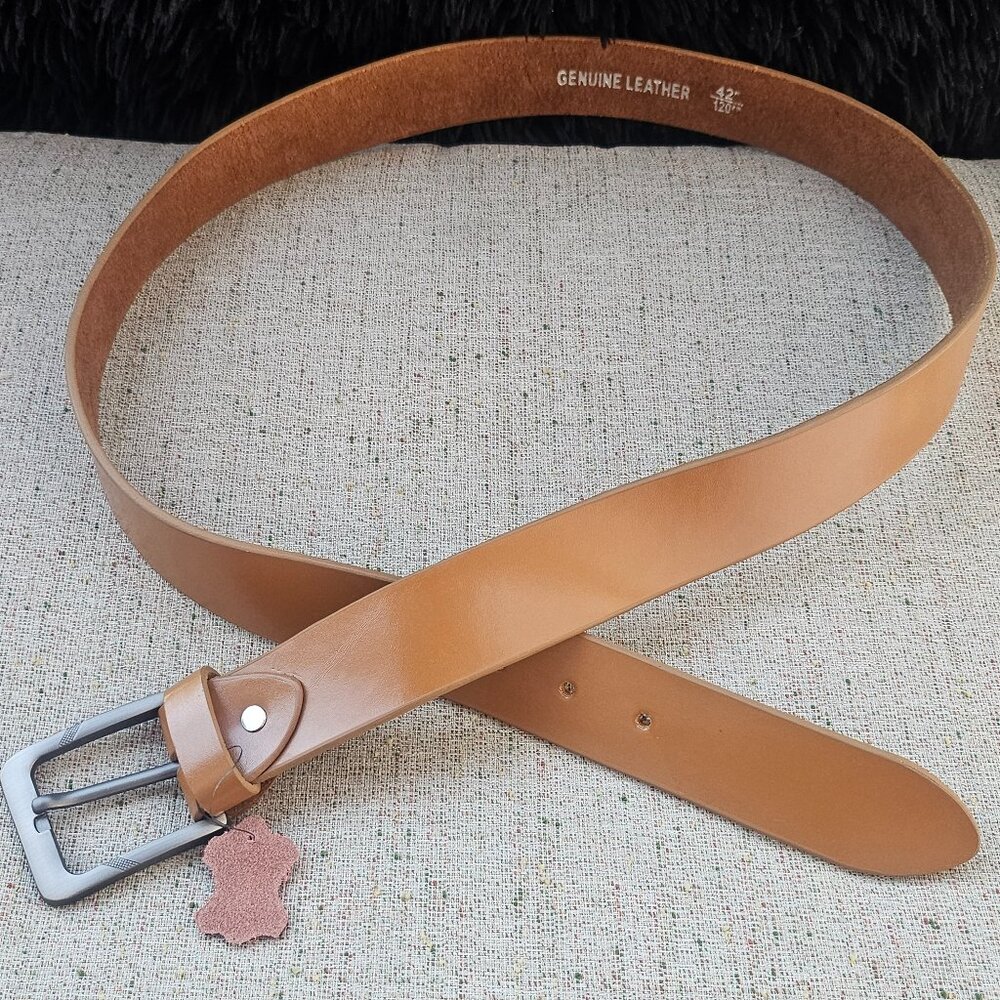 Handmade Belt Tan Tone Genuine Leather Handmade Belt Waistband Size 40 inches